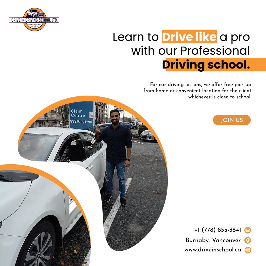 Professional instructor guiding learner driver to pass Class 7 Road Test Burnaby at a leading driving school in Burnaby